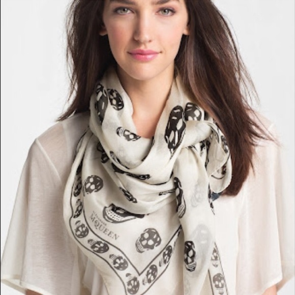 Alexander McQueen Accessories - Alexander McQueen Classic Skull Print Chiffon Silk